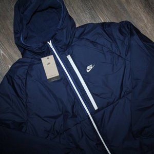 NWT‎ NIKE MEN'S THERMA FULL ZIP WINTER HOODED JACKET NAVY BLUE